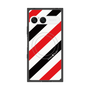 プレミアムスクエアケース with SnapMag［ Big Stripe - Red × Black ］