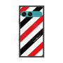 プレミアムスクエアケース with SnapMag［ Big Stripe - Red × Black ］
