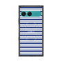 プレミアムスクエアケース with SnapMag［ Small Border - Navy ］