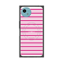 プレミアムスクエアケース with SnapMag［ Small Border - Pink ］