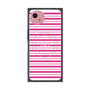プレミアムスクエアケース with SnapMag［ Small Border - Pink ］