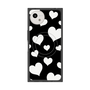 プレミアムスクエアケース with SnapMag［ Dot Hearts - Black ］