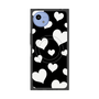 プレミアムスクエアケース with SnapMag［ Dot Hearts - Black ］