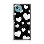 プレミアムスクエアケース with SnapMag［ Dot Hearts - Black ］