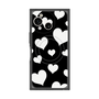 プレミアムスクエアケース with SnapMag［ Dot Hearts - Black ］