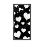 プレミアムスクエアケース with SnapMag［ Dot Hearts - Black ］