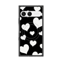 プレミアムスクエアケース with SnapMag［ Dot Hearts - Black ］