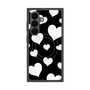 プレミアムスクエアケース with SnapMag［ Dot Hearts - Black ］