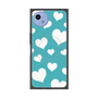 プレミアムスクエアケース with SnapMag［ Dot Hearts - Blue ］
