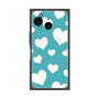 プレミアムスクエアケース with SnapMag［ Dot Hearts - Blue ］