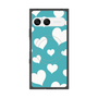 プレミアムスクエアケース with SnapMag［ Dot Hearts - Blue ］