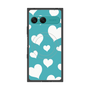 プレミアムスクエアケース with SnapMag［ Dot Hearts - Blue ］