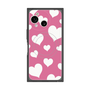 プレミアムスクエアケース with SnapMag［ Dot Hearts - Pink ］
