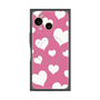 プレミアムスクエアケース with SnapMag［ Dot Hearts - Pink ］