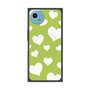プレミアムスクエアケース with SnapMag［ Dot Hearts - Green ］