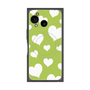 プレミアムスクエアケース with SnapMag［ Dot Hearts - Green ］