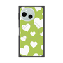 プレミアムスクエアケース with SnapMag［ Dot Hearts - Green ］