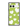 プレミアムスクエアケース with SnapMag［ Dot Hearts - Green ］