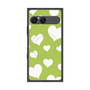 プレミアムスクエアケース with SnapMag［ Dot Hearts - Green ］