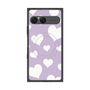 プレミアムスクエアケース with SnapMag［ Dot Hearts - Purple ］