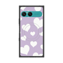 プレミアムスクエアケース with SnapMag［ Dot Hearts - Purple ］