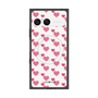 プレミアムスクエアケース with SnapMag［ Stripe Hearts - Pink ］
