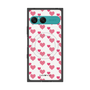 プレミアムスクエアケース with SnapMag［ Stripe Hearts - Pink ］