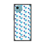 プレミアムスクエアケース with SnapMag［ Stripe Hearts - Blue ］