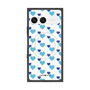 プレミアムスクエアケース with SnapMag［ Stripe Hearts - Blue ］