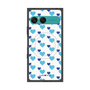 プレミアムスクエアケース with SnapMag［ Stripe Hearts - Blue ］