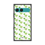 プレミアムスクエアケース with SnapMag［ Stripe Hearts - Green ］