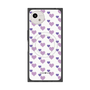 プレミアムスクエアケース with SnapMag［ Stripe Hearts - Purple ］