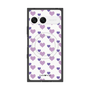 プレミアムスクエアケース with SnapMag［ Stripe Hearts - Purple ］