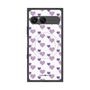 プレミアムスクエアケース with SnapMag［ Stripe Hearts - Purple ］