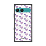プレミアムスクエアケース with SnapMag［ Stripe Hearts - Purple ］