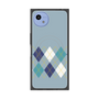 プレミアムスクエアケース with SnapMag［ Nordic Argyle - Blue ］