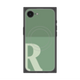 プレミアムスクエアケース with SnapMag［ オリジナル - initial two tone - R green ］