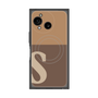 プレミアムスクエアケース with SnapMag［ オリジナル - initial two tone - S brown ］