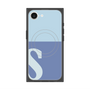 プレミアムスクエアケース with SnapMag［ オリジナル - initial two tone - S blue ］