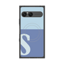 プレミアムスクエアケース with SnapMag［ オリジナル - initial two tone - S blue ］