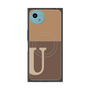 プレミアムスクエアケース with SnapMag［ オリジナル - initial two tone - U brown ］