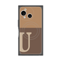 プレミアムスクエアケース with SnapMag［ オリジナル - initial two tone - U brown ］