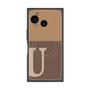 プレミアムスクエアケース with SnapMag［ オリジナル - initial two tone - U brown ］