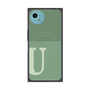 プレミアムスクエアケース with SnapMag［ オリジナル - initial two tone - U green ］