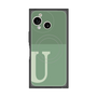 プレミアムスクエアケース with SnapMag［ オリジナル - initial two tone - U green ］