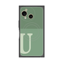 プレミアムスクエアケース with SnapMag［ オリジナル - initial two tone - U green ］