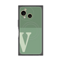 プレミアムスクエアケース with SnapMag［ オリジナル - initial two tone - V green ］