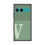 プレミアムスクエアケース with SnapMag［ オリジナル - initial two tone - V green ］