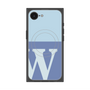 プレミアムスクエアケース with SnapMag［ オリジナル - initial two tone - W blue ］