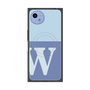 プレミアムスクエアケース with SnapMag［ オリジナル - initial two tone - W blue ］